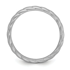 Silicone Metallic Silver 3mm Braided Band