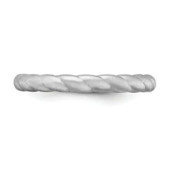 Silicone Metallic Silver 3mm Braided Band