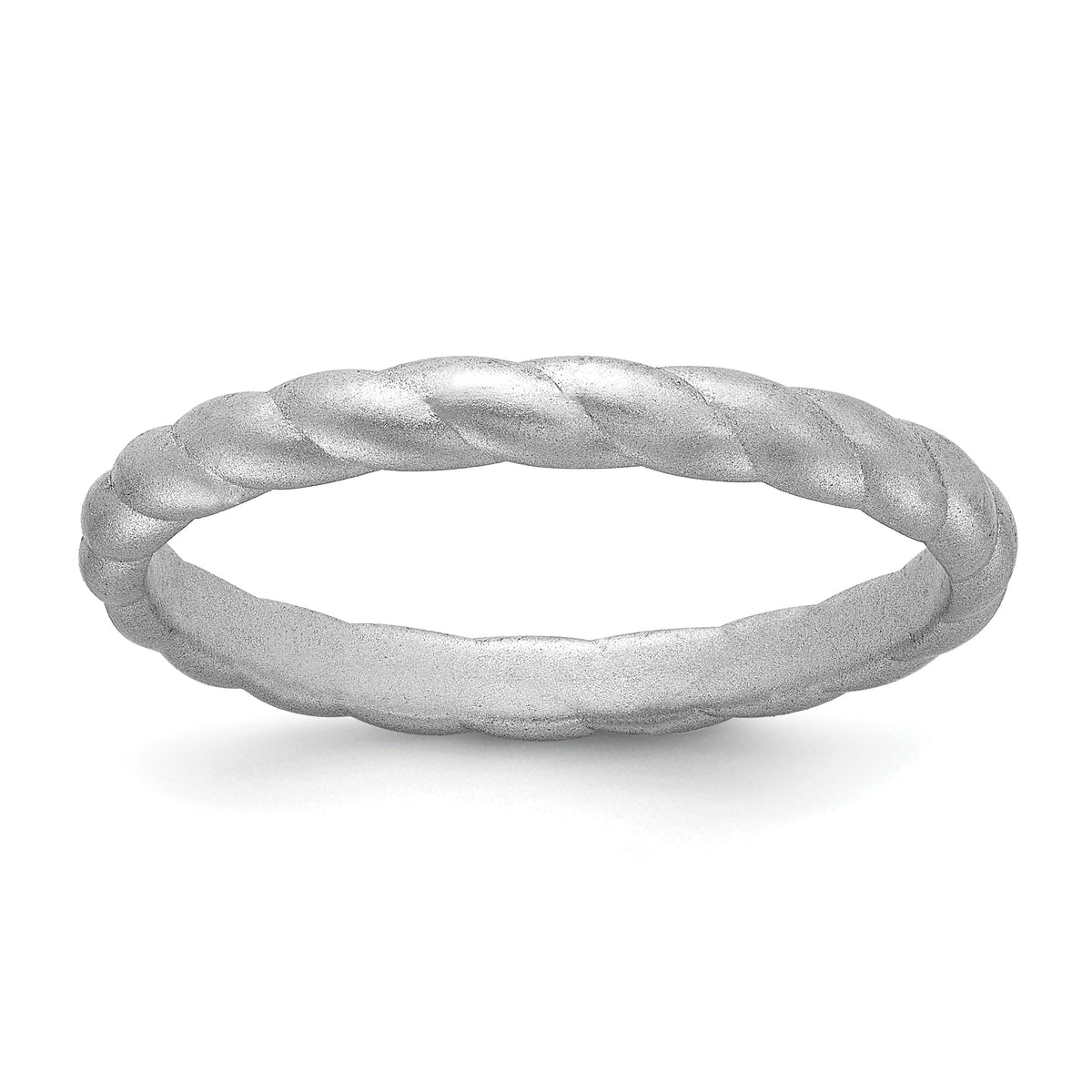 Silicone Metallic Silver 3mm Braided Band