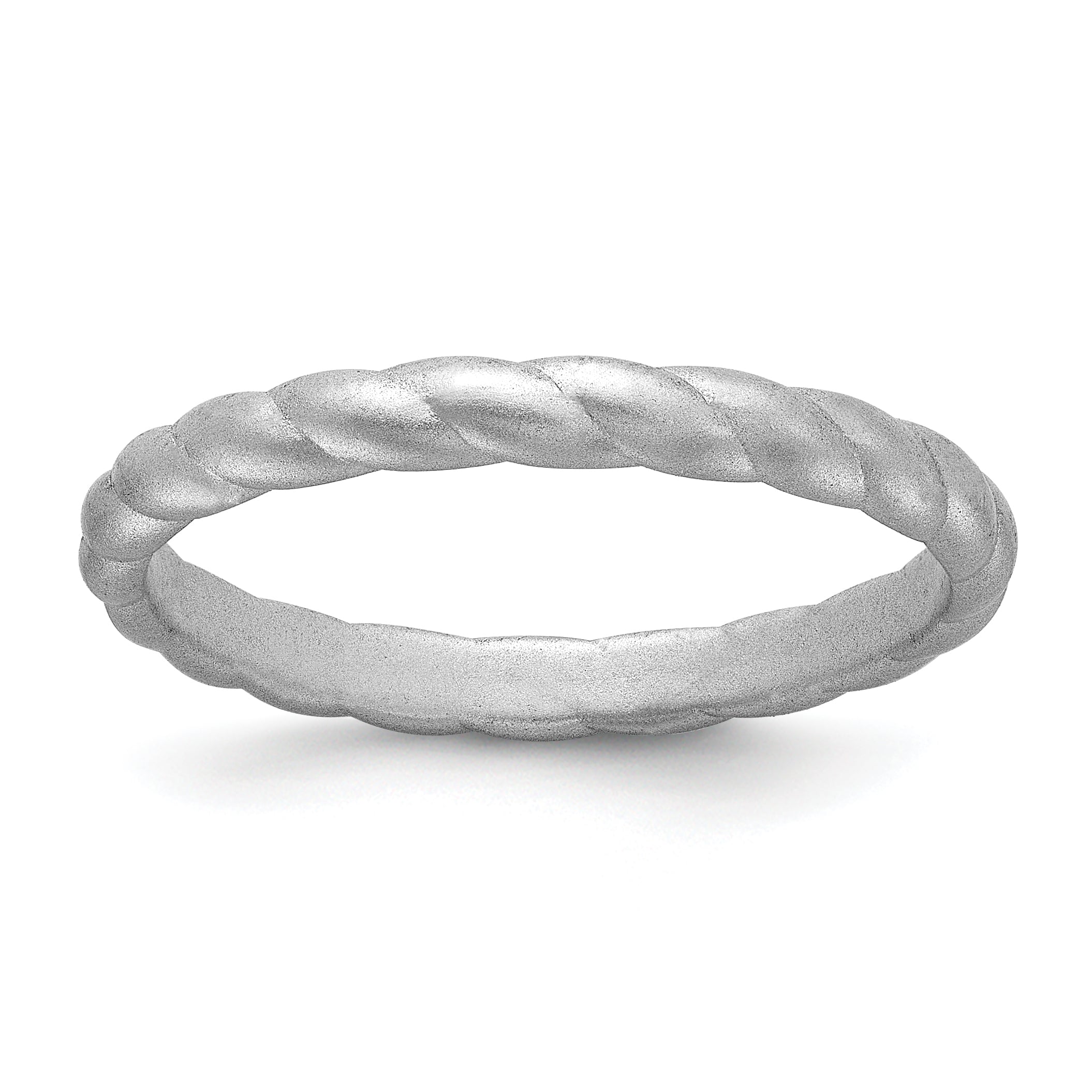 Silicone Metallic Silver 3mm Braided Band Main image