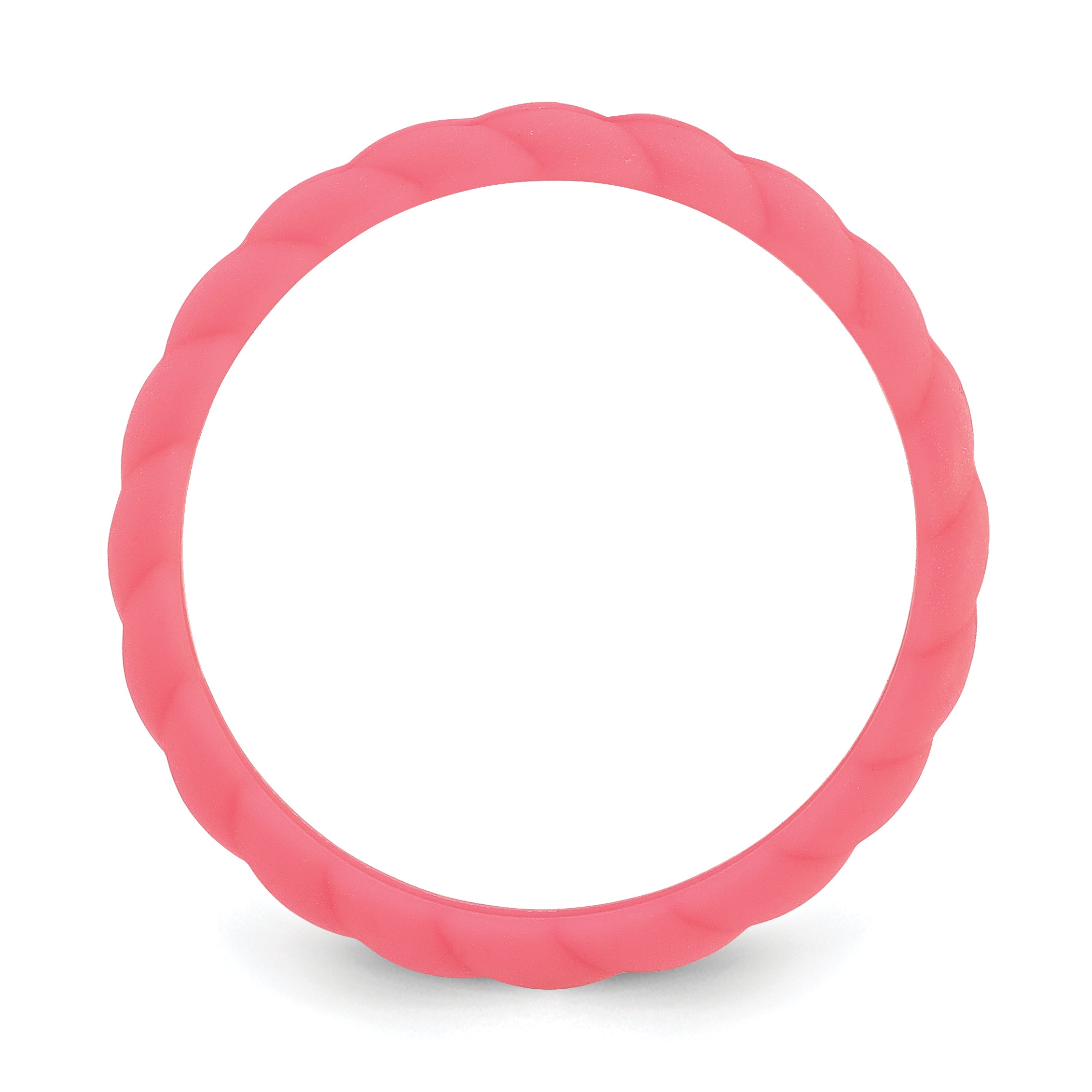 Braided Wedding Band in Watermelon Pink Silicone, 3mm Secondary image