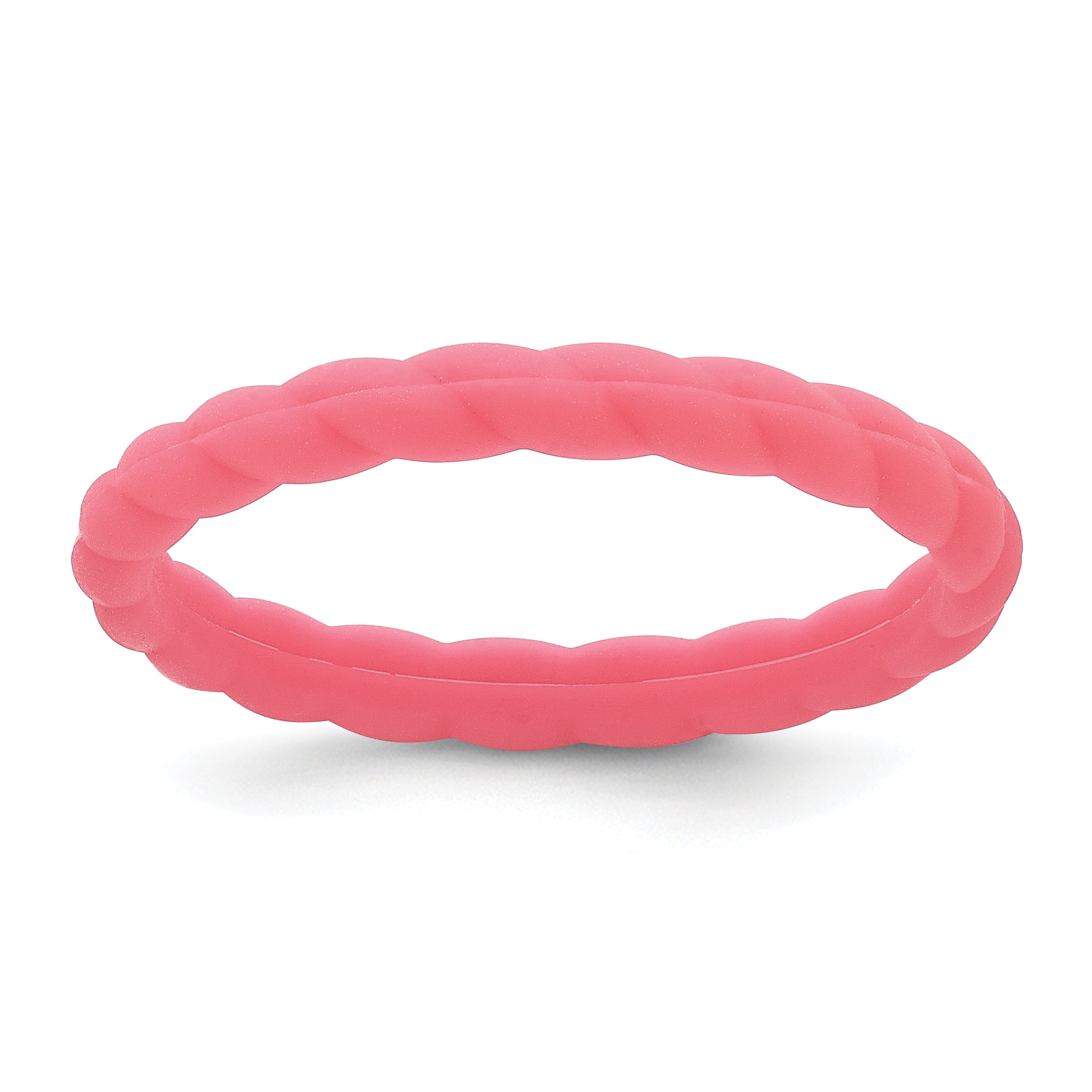 Silicone Watermelon Pink 3mm Braided Band