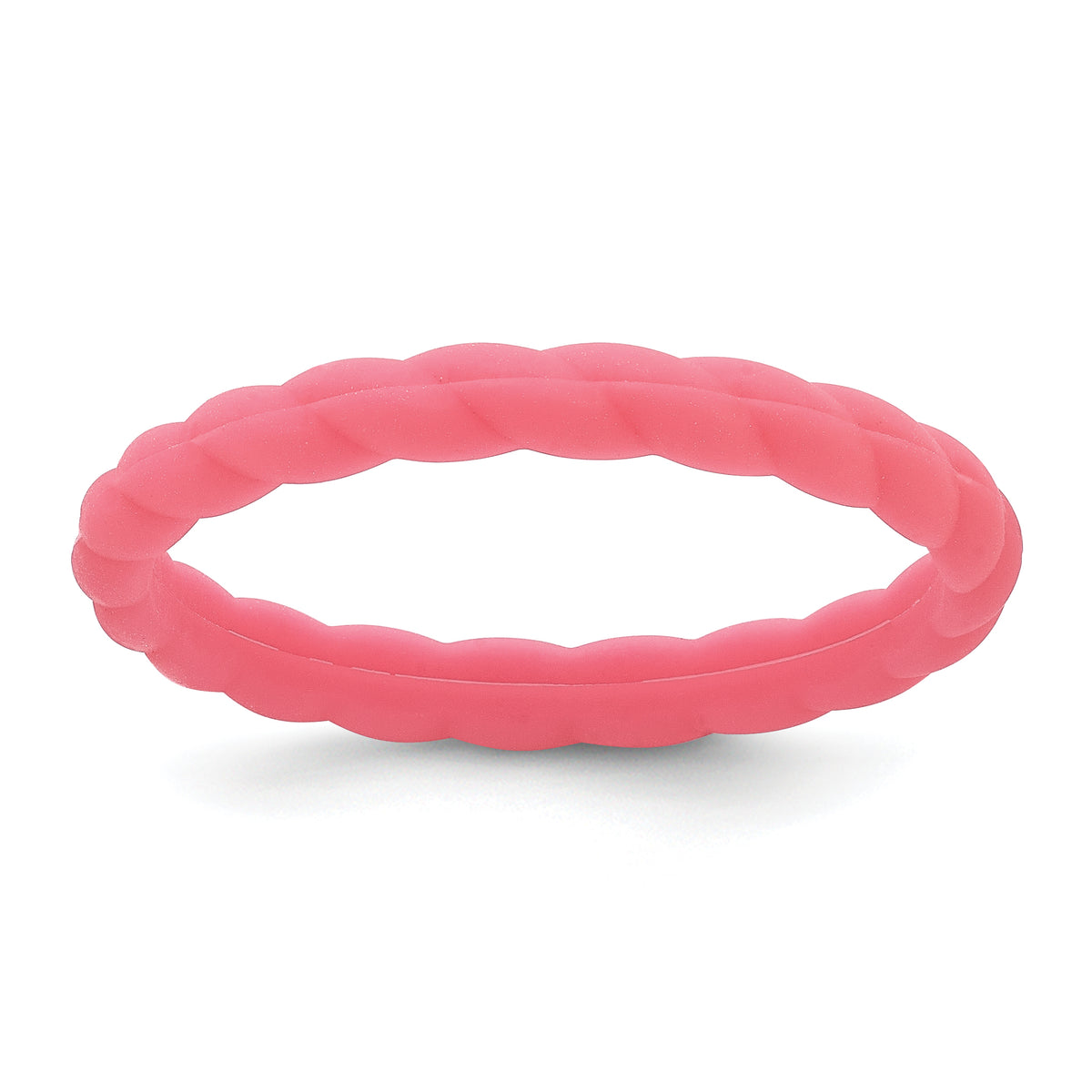 Silicone Watermelon Pink 3mm Braided Band
