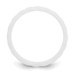 Silicone White 3mm Braided Band