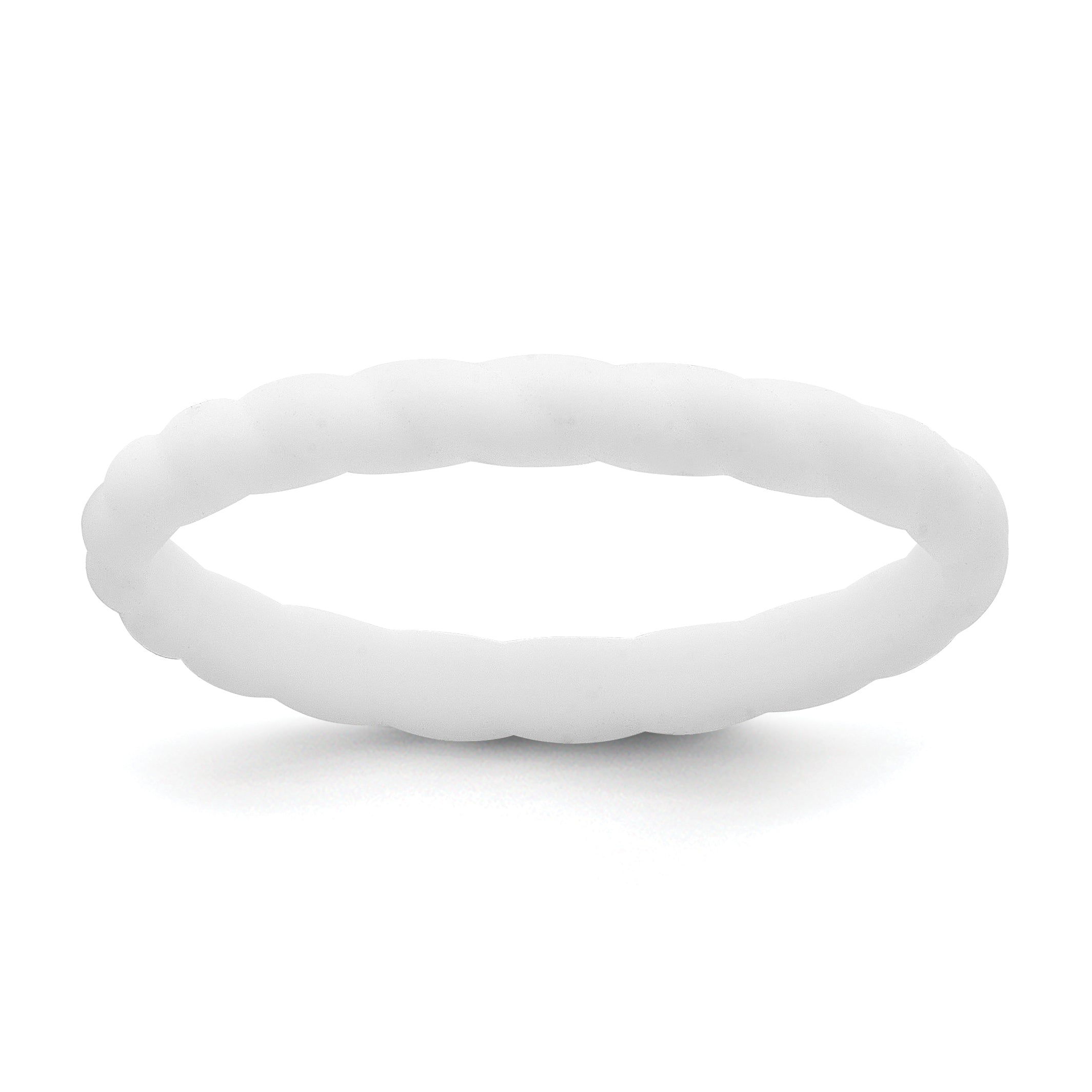 Silicone White 3mm Braided Band Main image
