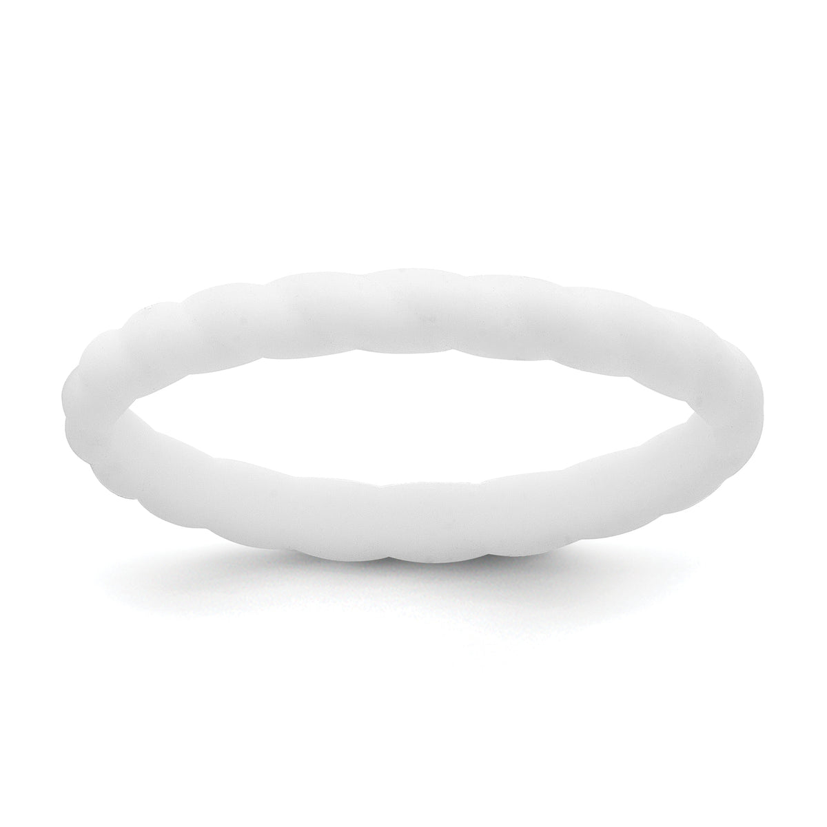 Silicone White 3mm Braided Band
