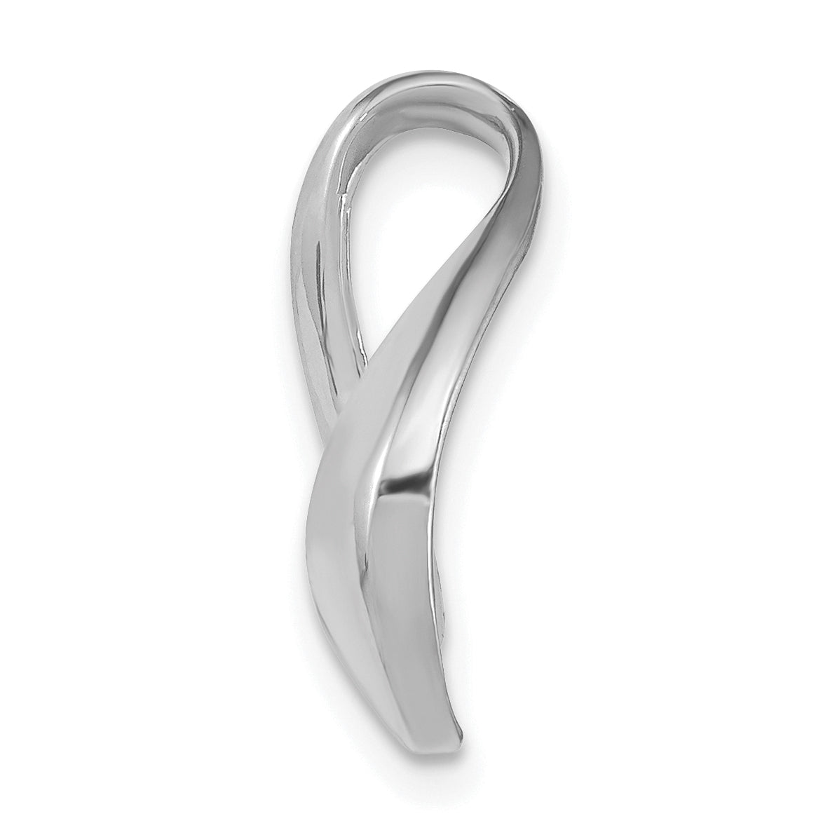 14K White Gold Polished Slide Fits up to 6mm Regular/8mm Fancy or Reversible Omega Secondary image