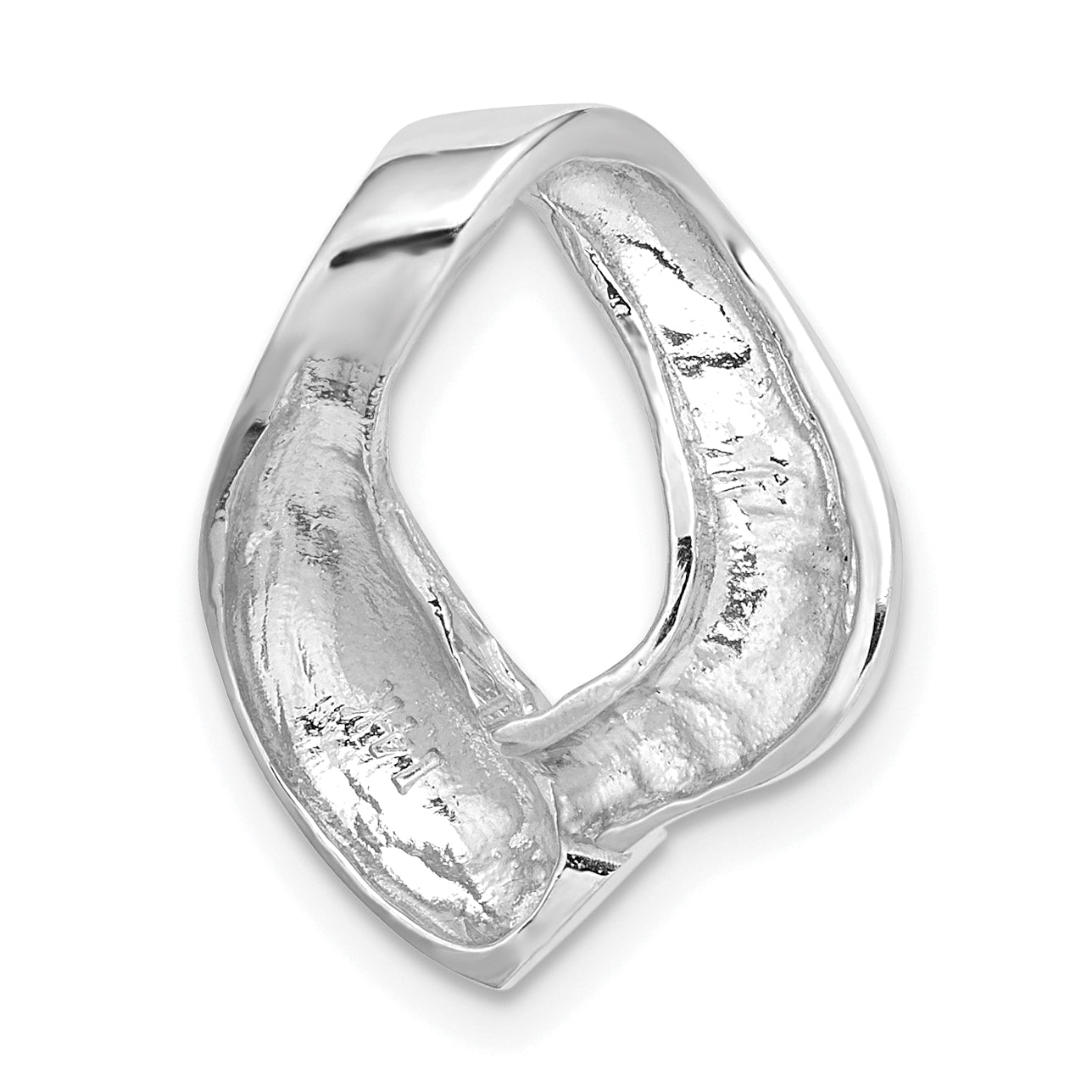 14K White Gold Polished Slide Fits up to 6mm Regular/8mm Fancy or Reversible Omega