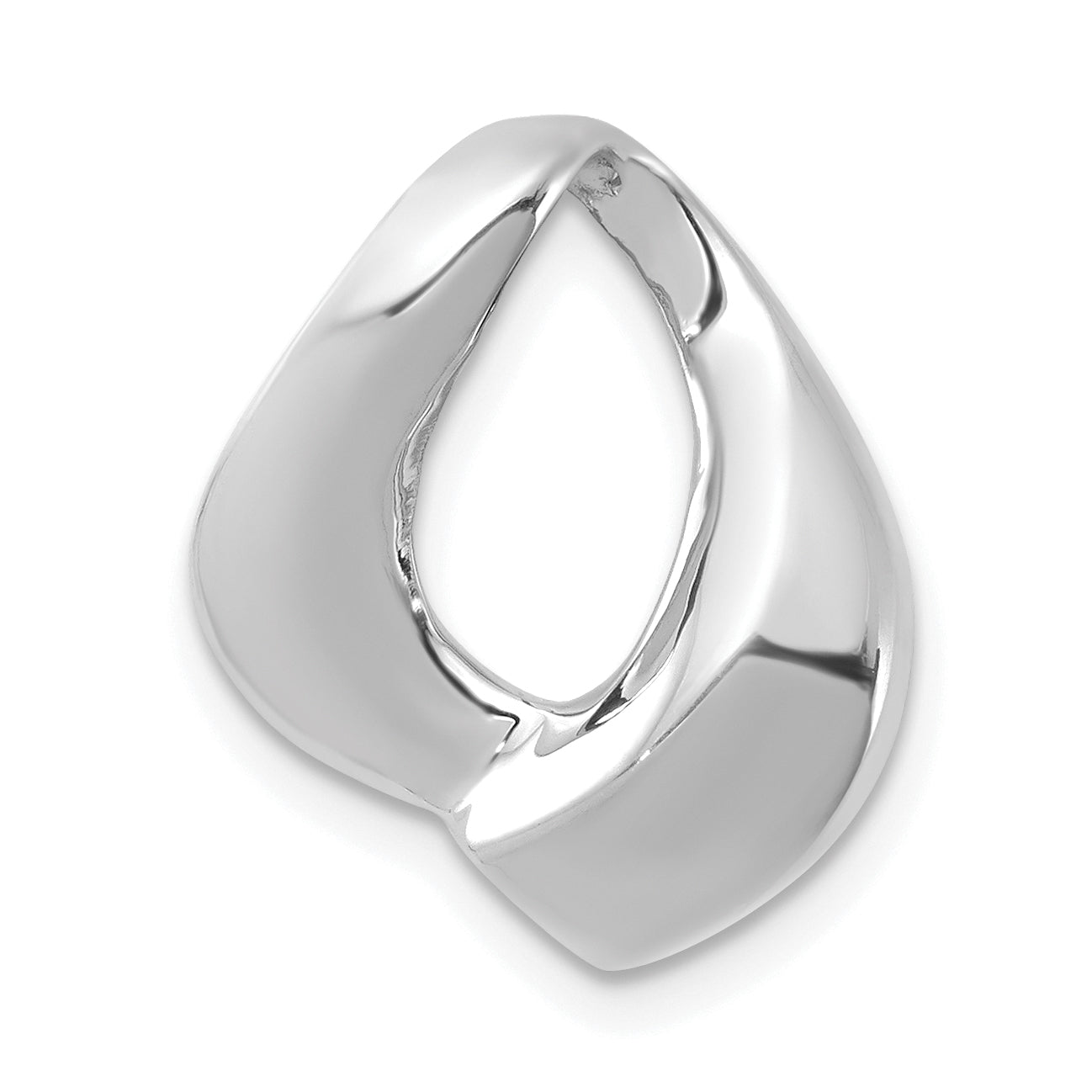 14K White Gold Polished Slide Fits up to 6mm Regular/8mm Fancy or Reversible Omega Main image