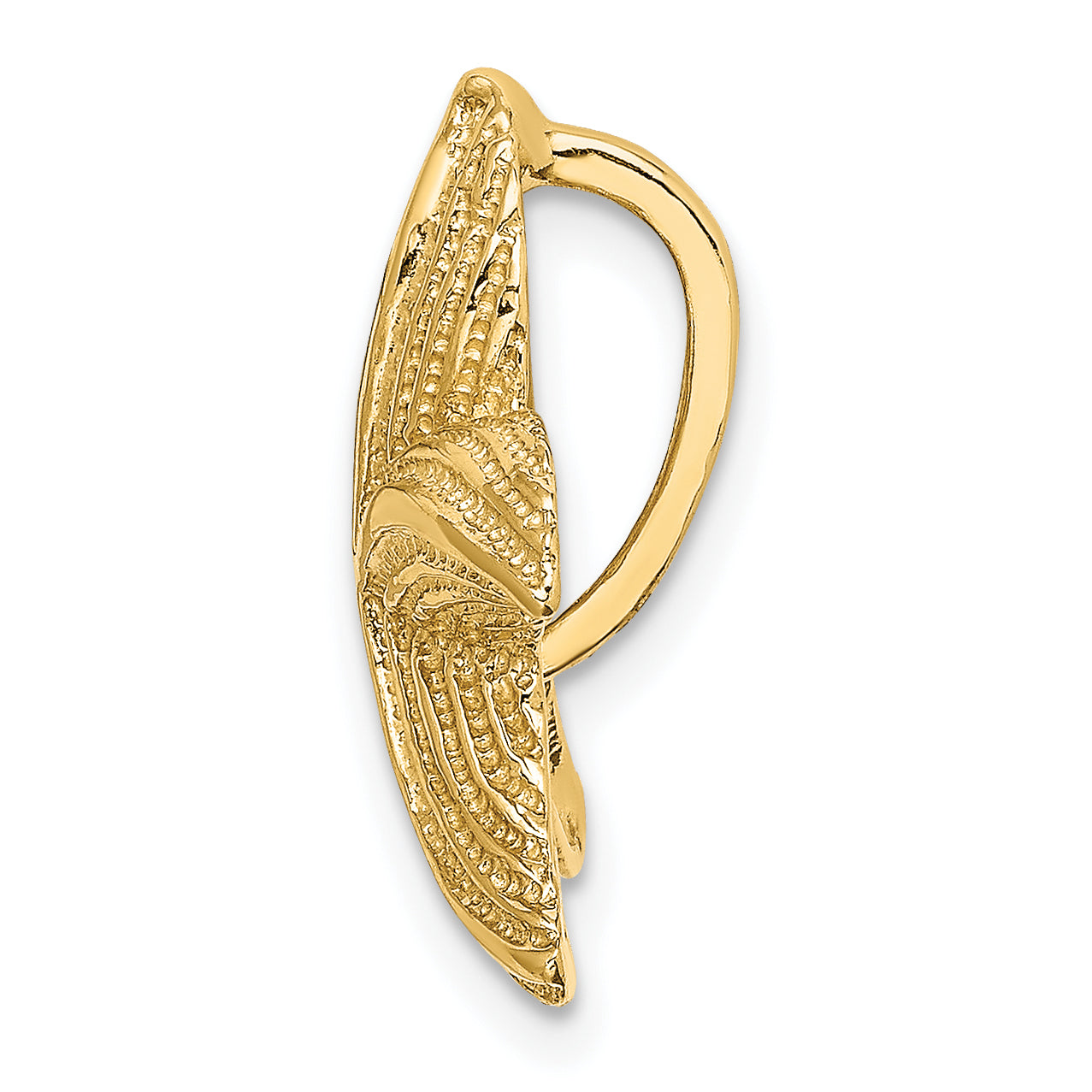 14K Polished and Textured Starfish Slide Secondary image