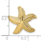 14K Polished and Textured Starfish Slide