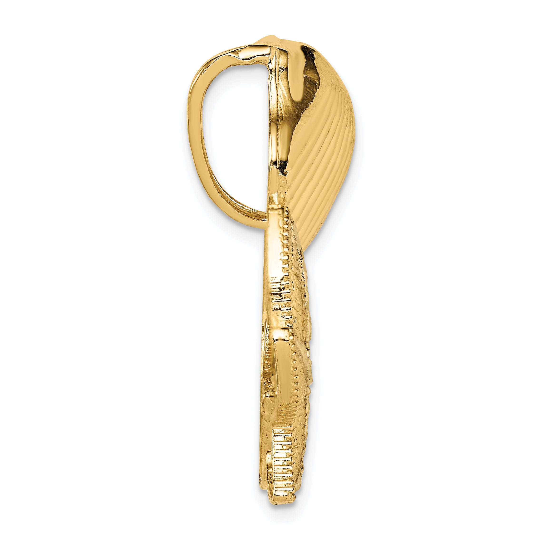 14k with White Rhodium Scallop, Starfish and Sand Dollar Slide Secondary image