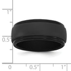 Silicone Black 9mm Ridged Edge Band