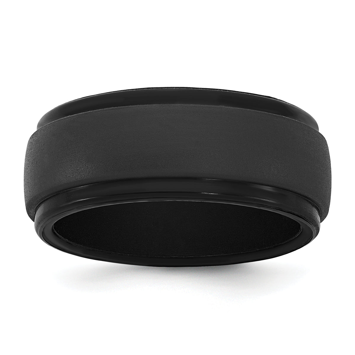 Silicone Black 9mm Ridged Edge Band