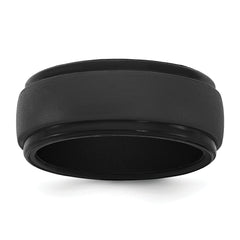 Silicone Black 9mm Ridged Edge Band
