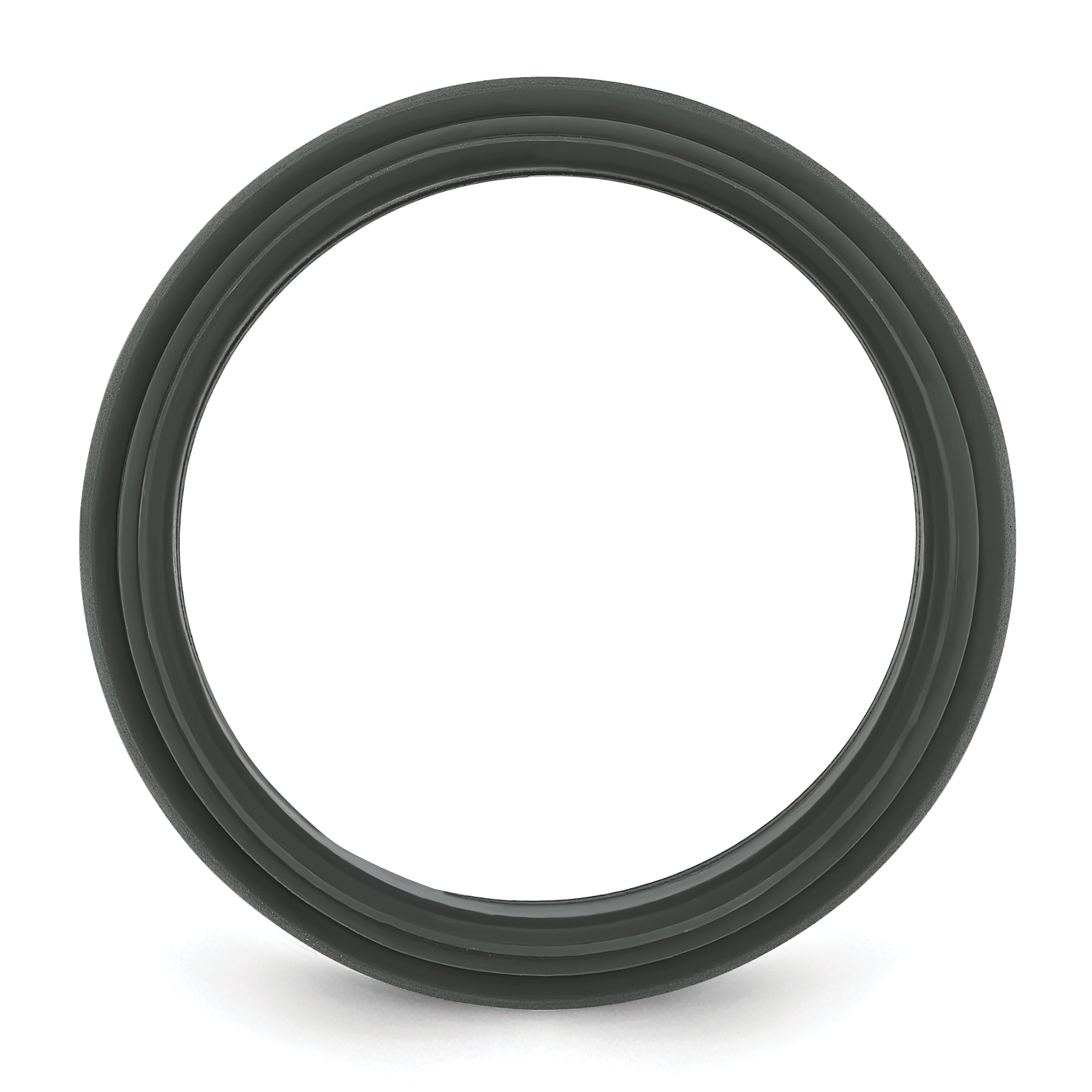 Silicone Dark Grey 9mm Ridged Edge Band