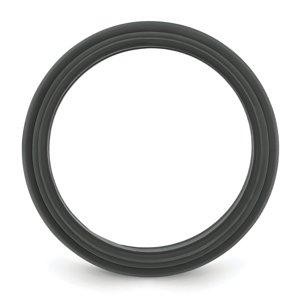 Silicone Dark Grey 9mm Ridged Edge Band