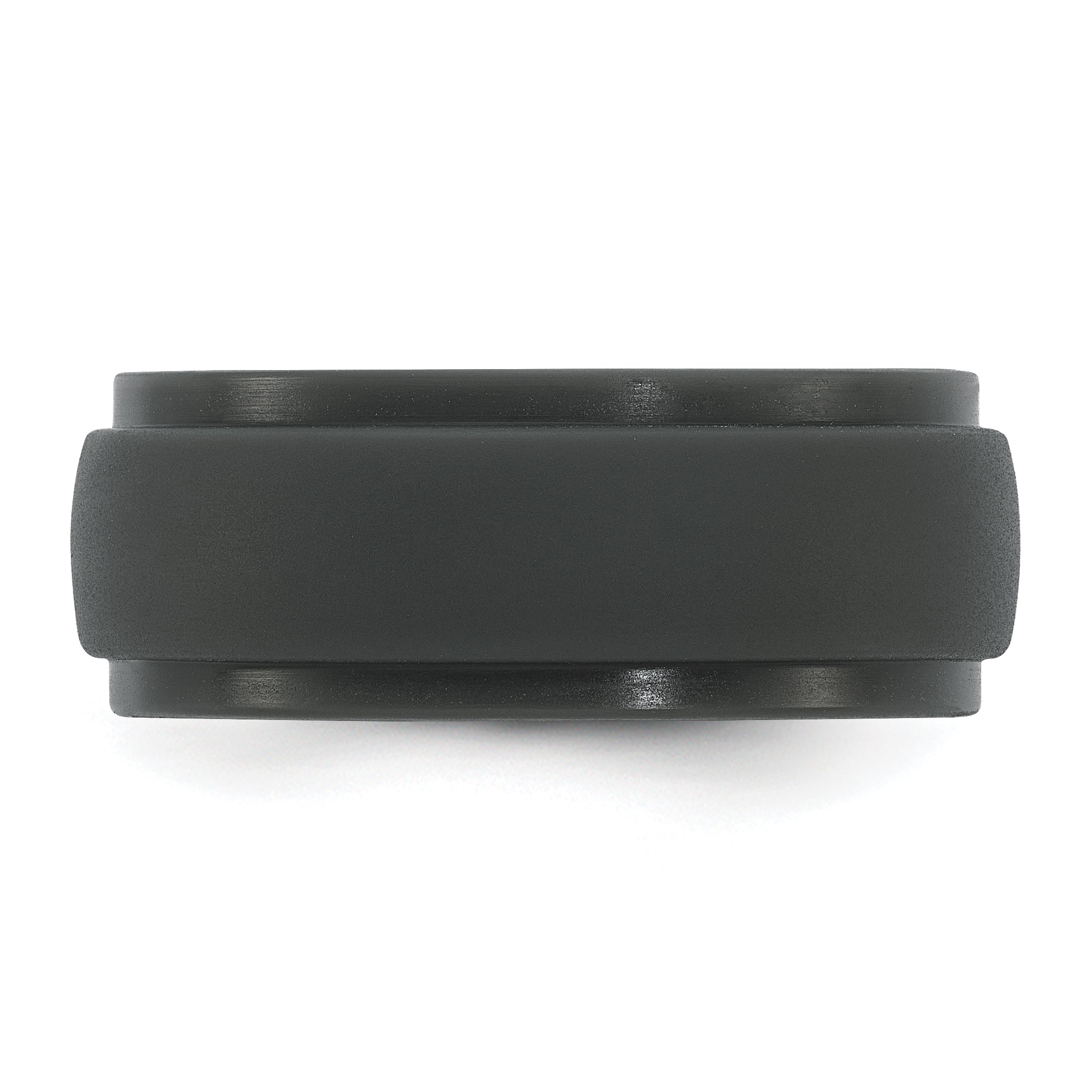 Silicone Dark Grey 9mm Ridged Edge Band