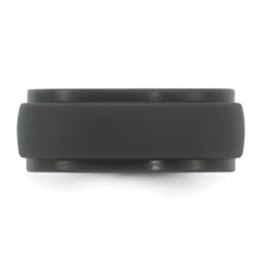 Silicone Dark Grey 9mm Ridged Edge Band