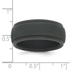 Silicone Dark Grey 9mm Ridged Edge Band