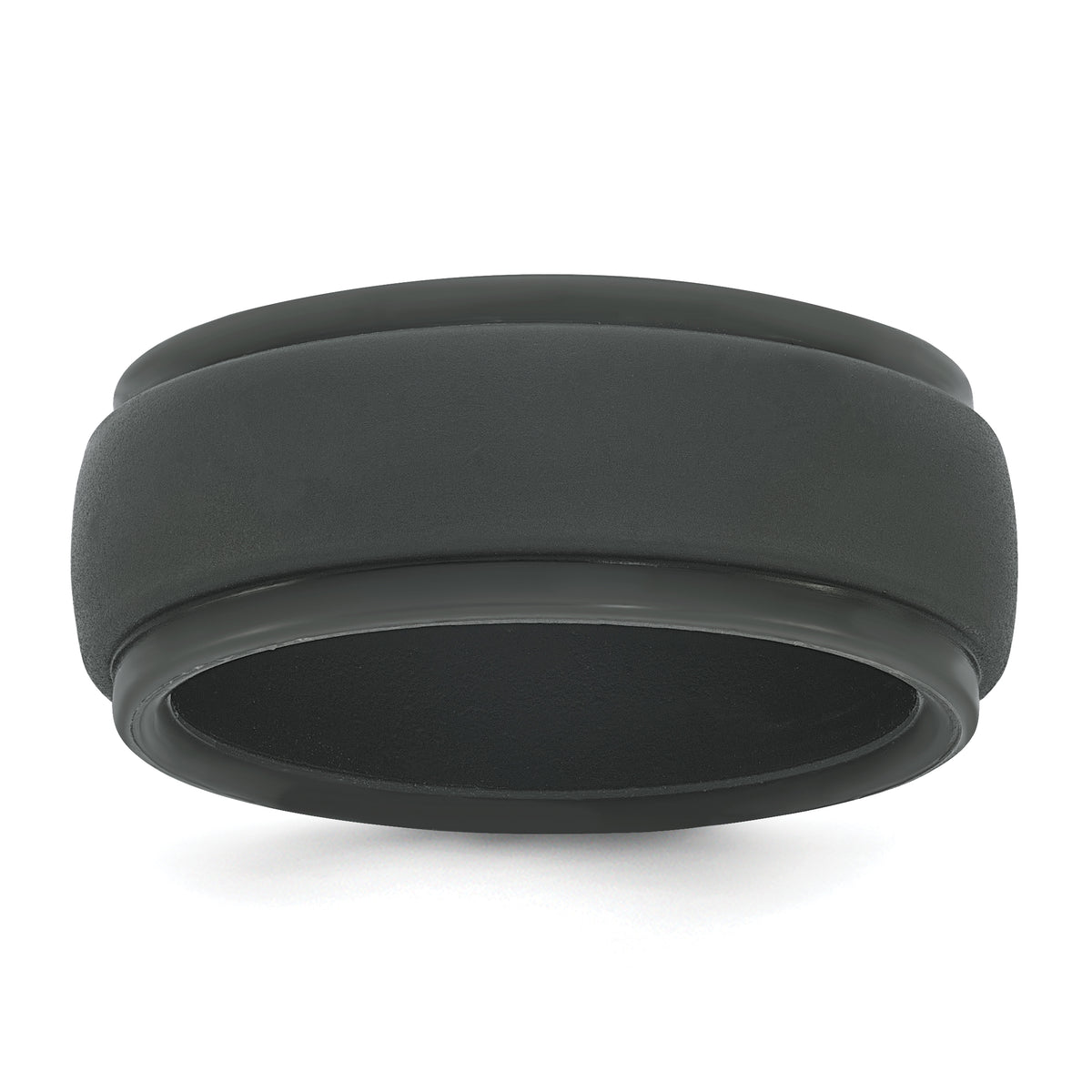 Silicone Dark Grey 9mm Ridged Edge Band