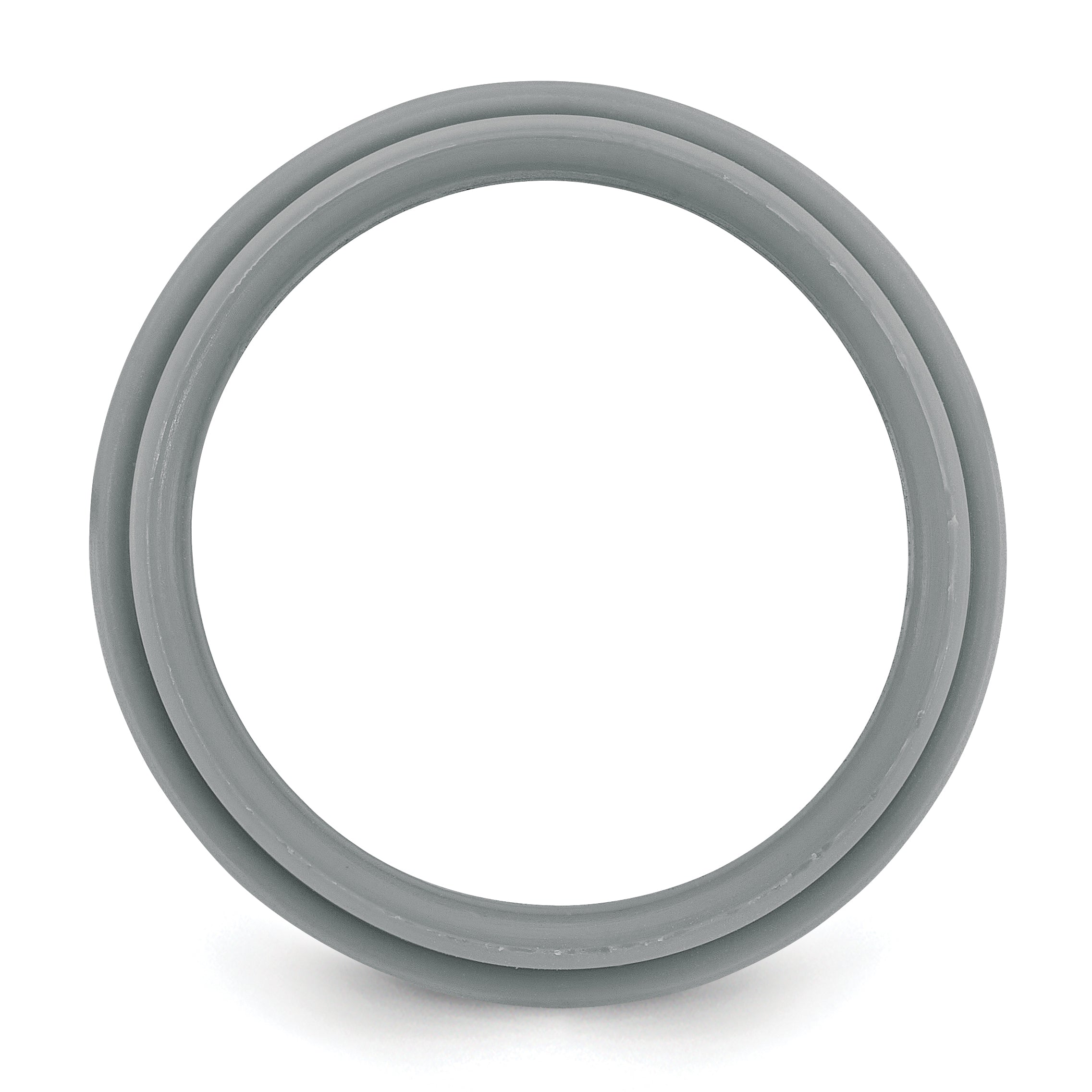Ridged Edge Wedding Band in Light Grey Silicone, 9mm Secondary image