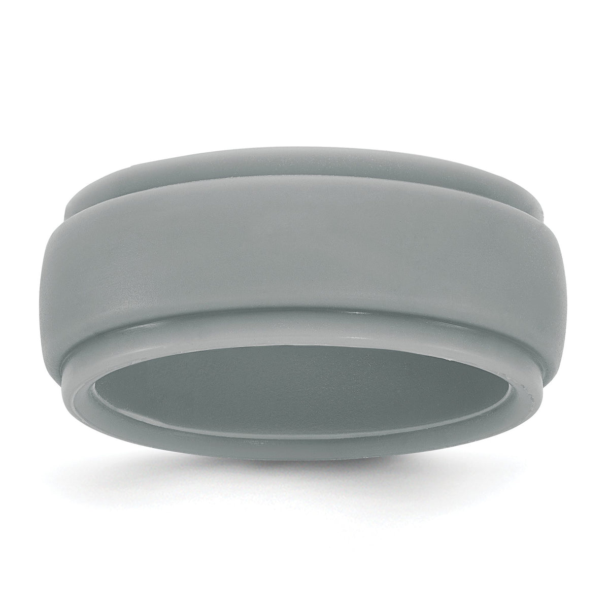 Ridged Edge Wedding Band in Light Gray Silicone, 9mm, Size 8–14 - Sophia Jewelers Main image