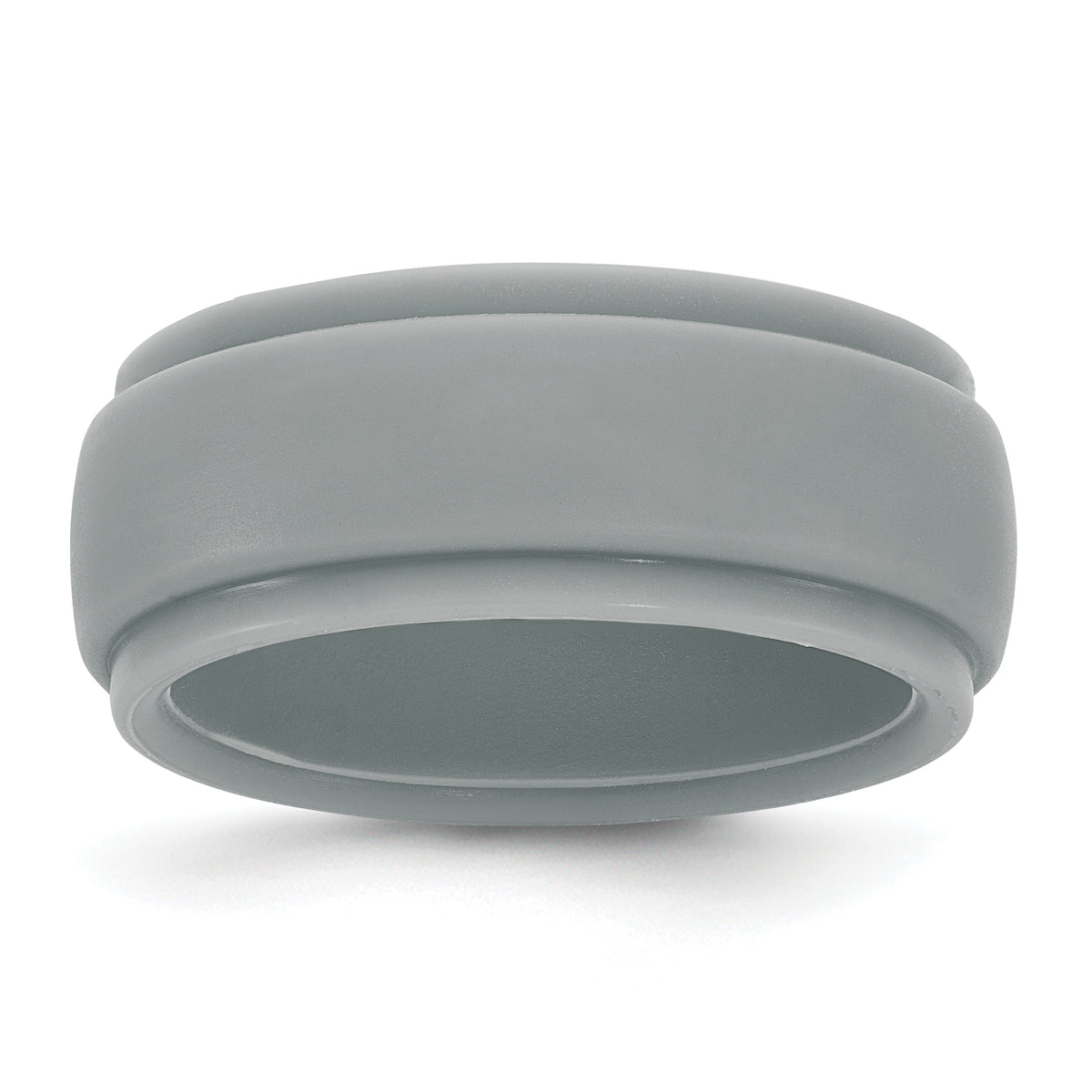Silicone Light Grey 9mm Ridged Edge Band