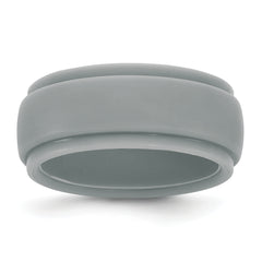 Silicone Light Grey 9mm Ridged Edge Band