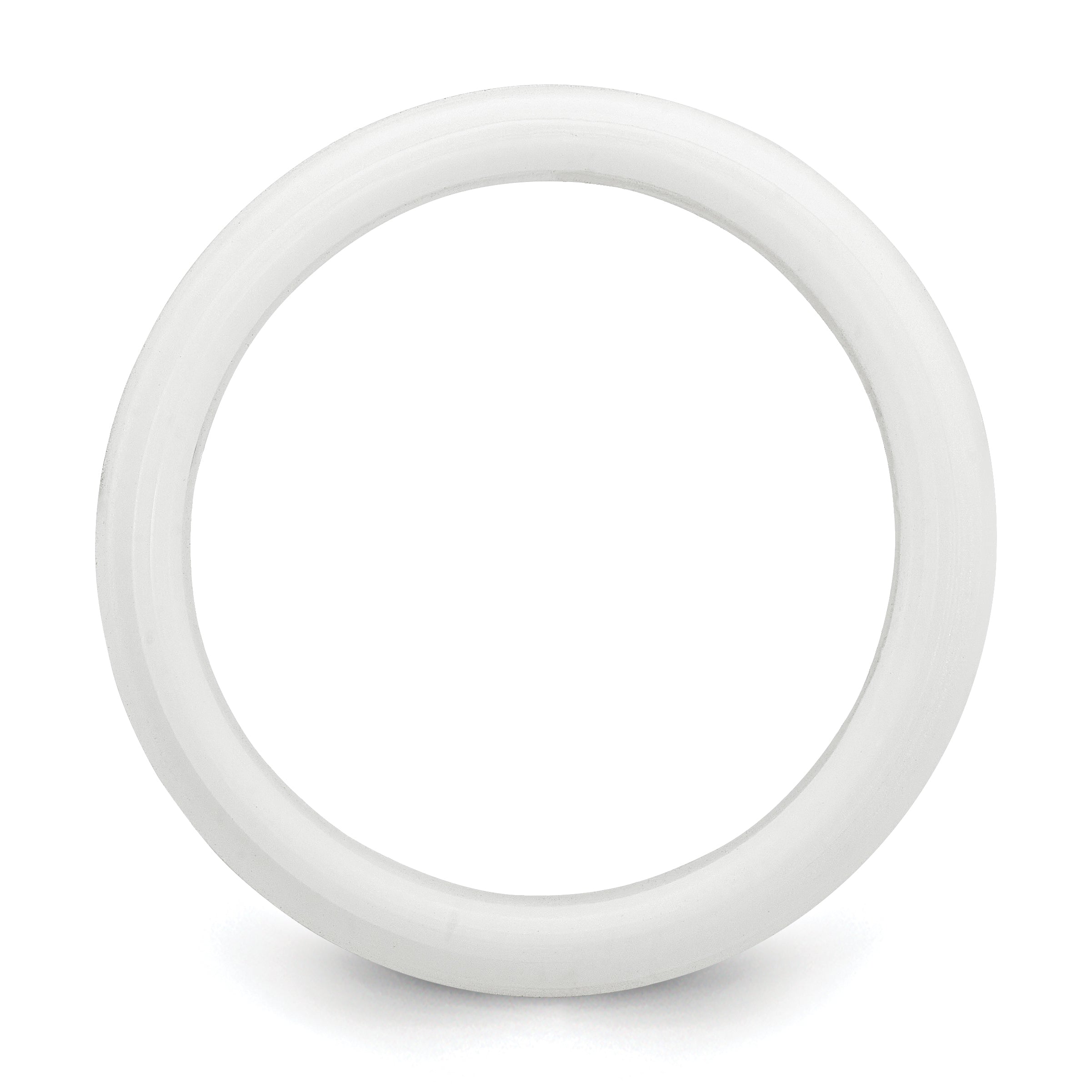 Silicone White 9mm Ridged Edge Band