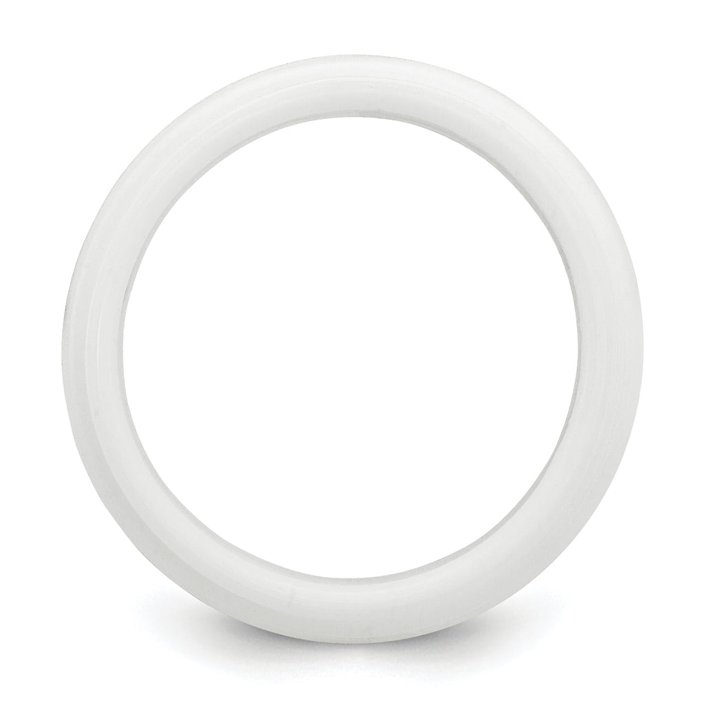 Silicone White 9mm Ridged Edge Band