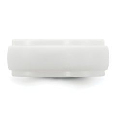 Silicone White 9mm Ridged Edge Band