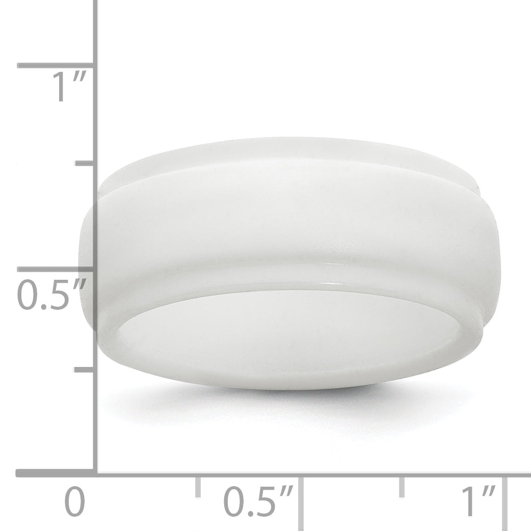 Silicone White 9mm Ridged Edge Band