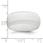 Silicone White 9mm Ridged Edge Band
