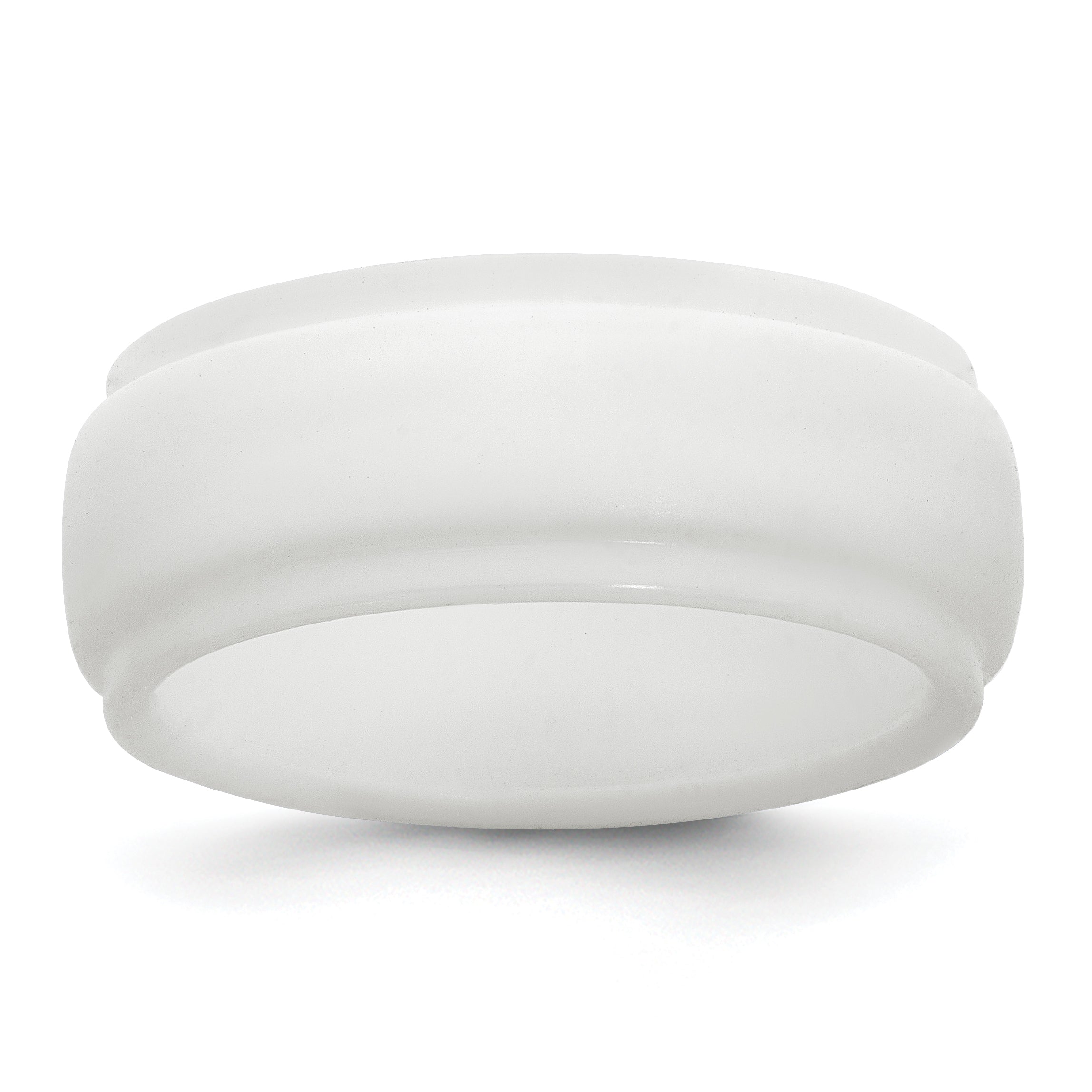 Silicone White 9mm Ridged Edge Band
