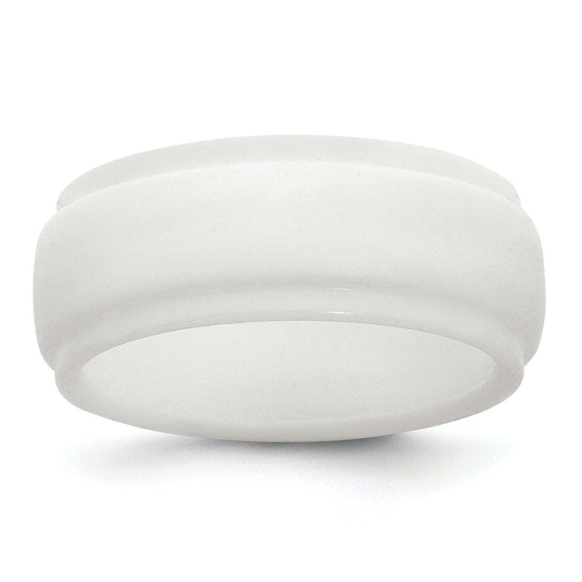 Ridged Edge Wedding Band in White Silicone, 9mm, Size 8–14 - Sophia Jewelers Main image