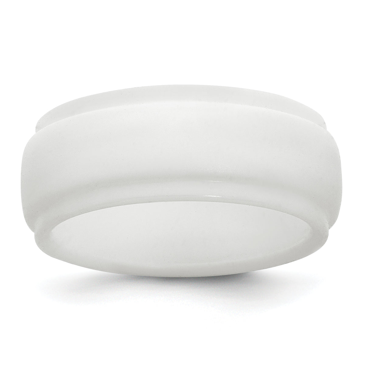 Silicone White 9mm Ridged Edge Band