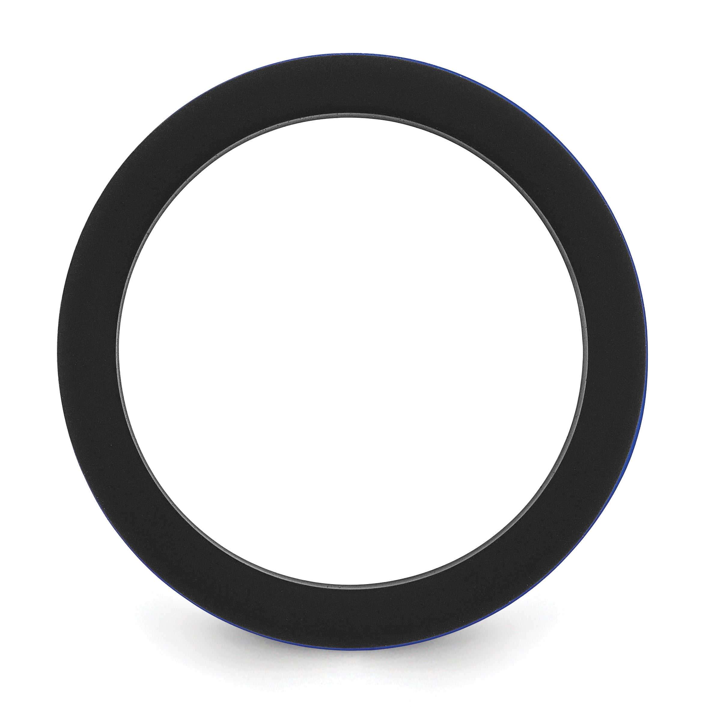 Silicone Wedding Band in Black with Removable Blue Center, 8mm Secondary image