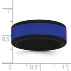 Silicone Black with Removable Blue Center 8mm Band