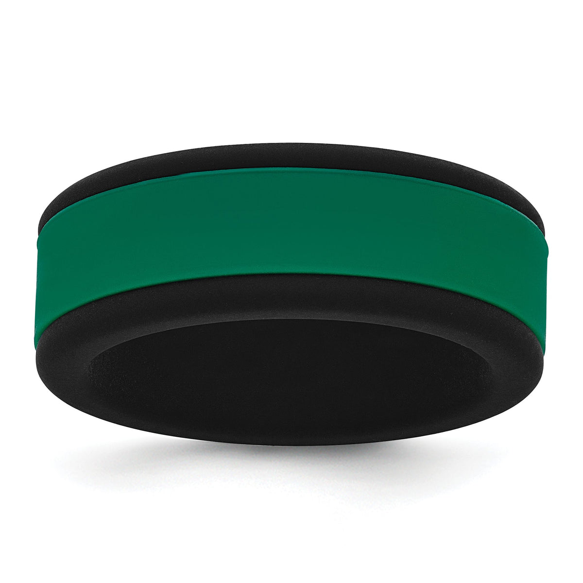 Removable Center Wedding Band in Black & Green Silicone, 8mm, Size 8–13 - Sophia Jewelers Main image