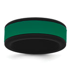Silicone Black with Removable Green Center 8mm Band