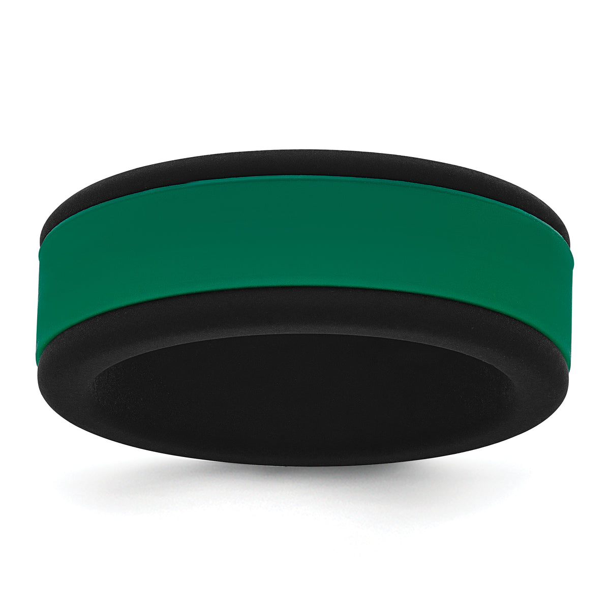 Silicone Black with Removable Green Center 8mm Band