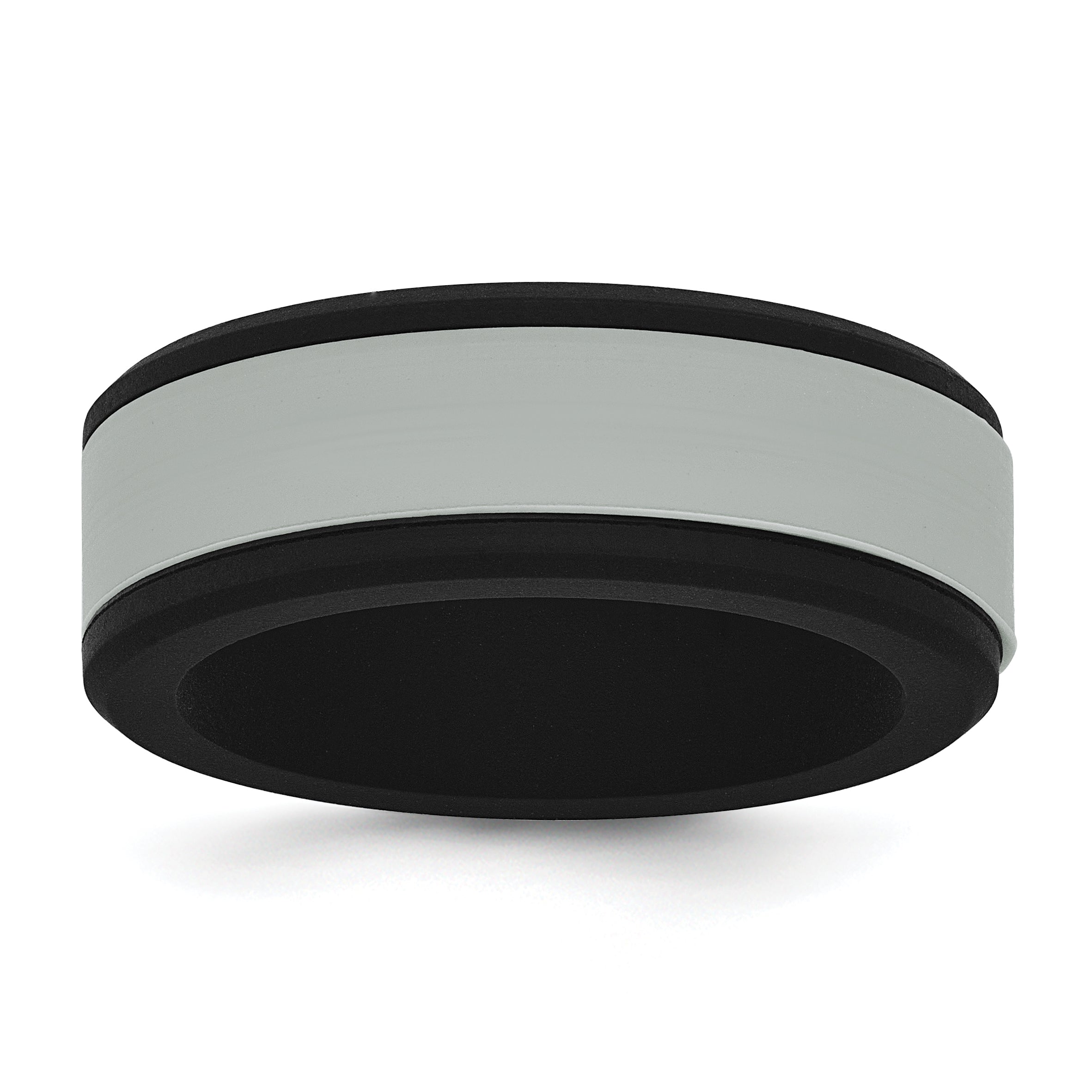 Silicone Black with Removable Grey Center 8mm Band Main image