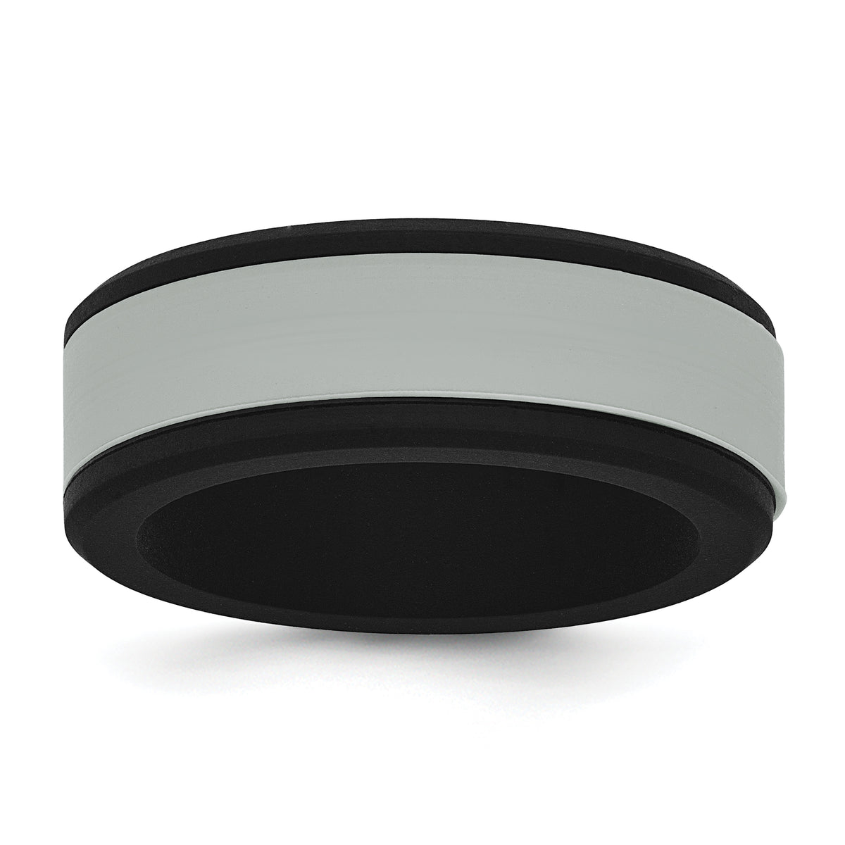 Silicone Black with Removable Grey Center 8mm Band