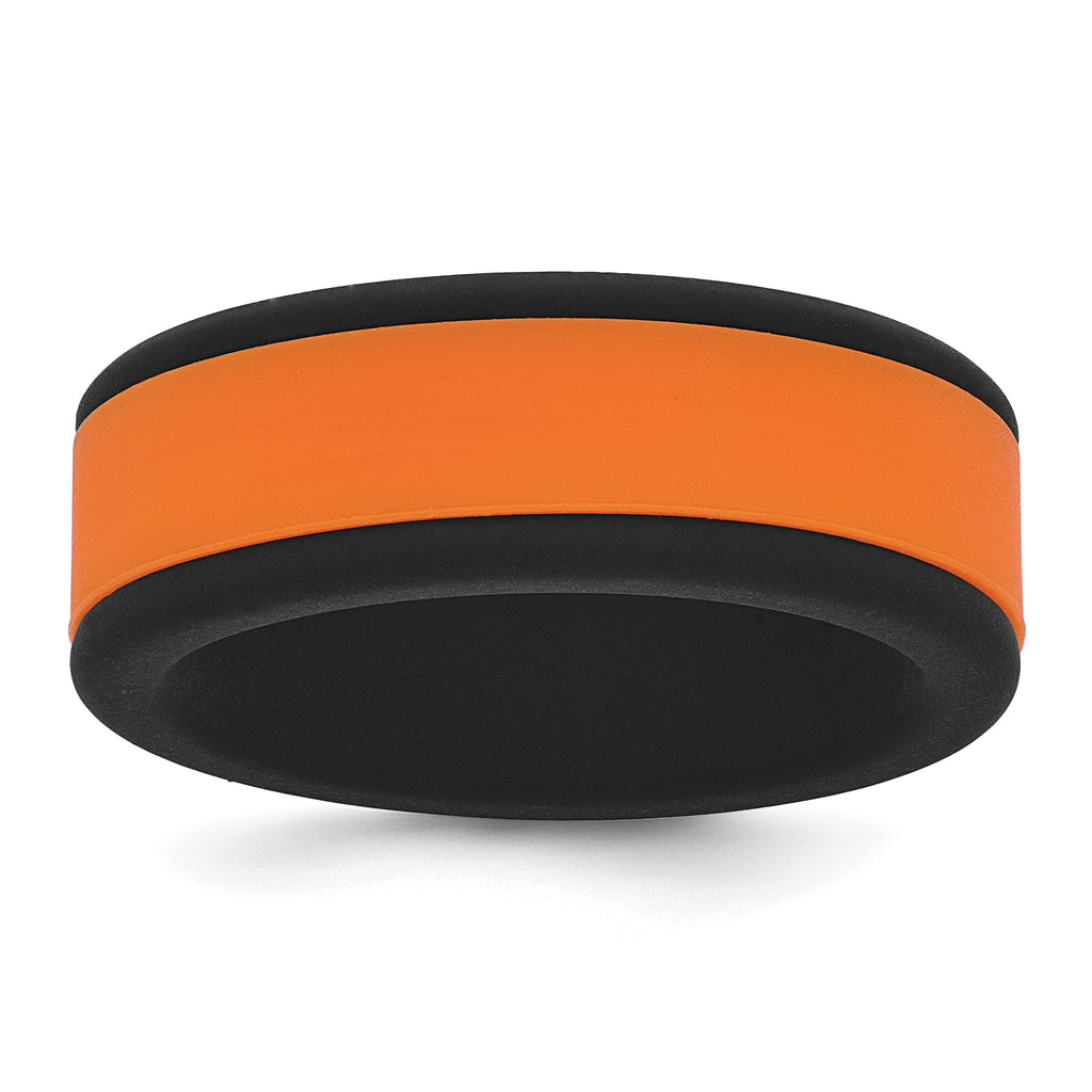 Silicone Black with Removable Orange Center 8mm Band