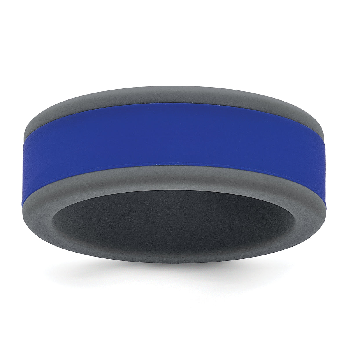 Silicone Grey with Removable Blue Center 8mm Band