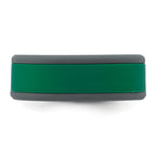 Silicone Grey with Removable Green Center 8mm Band