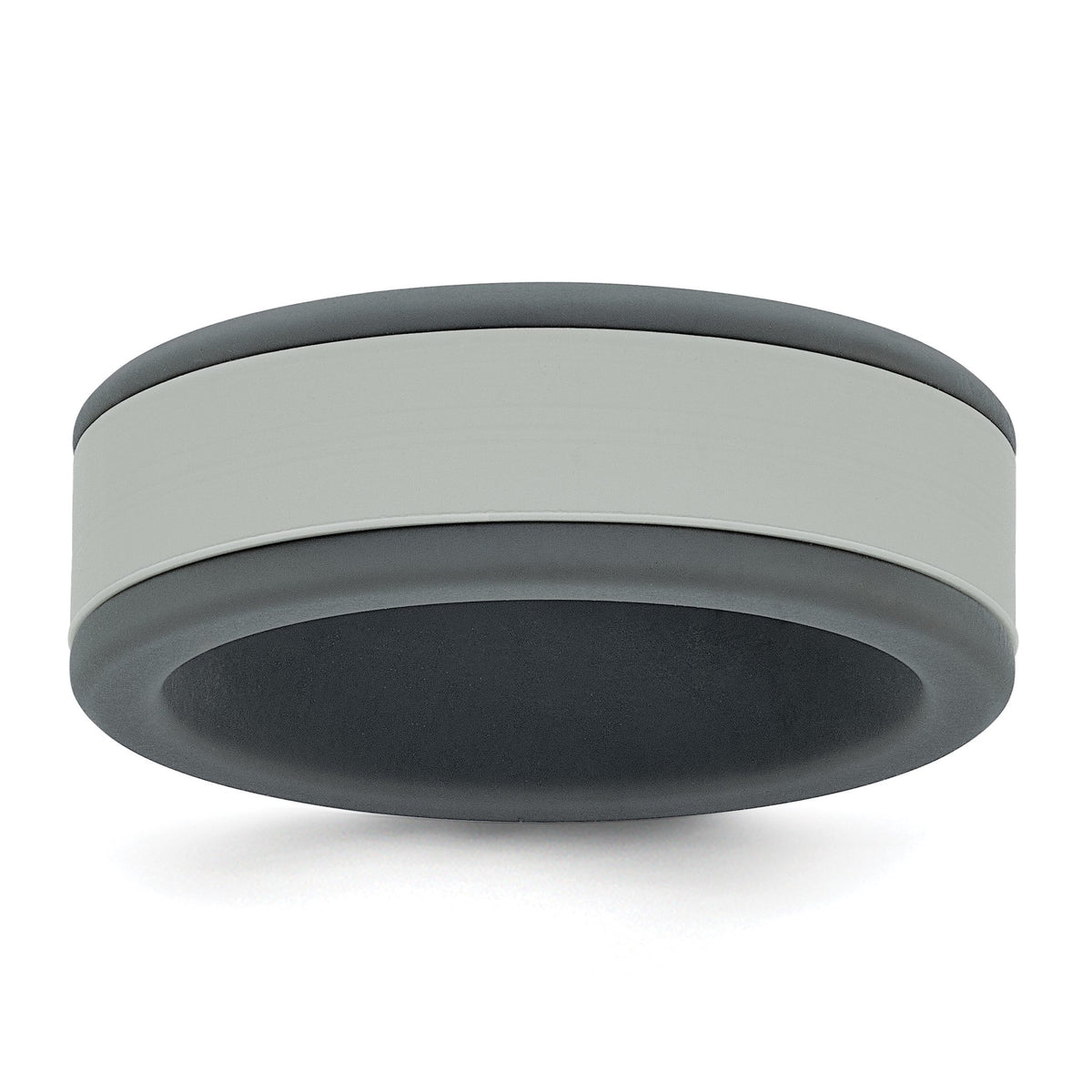 Removable Center Wedding Band in Gray & Light Gray Silicone, 8mm, Size 8–13 - Sophia Jewelers Main image