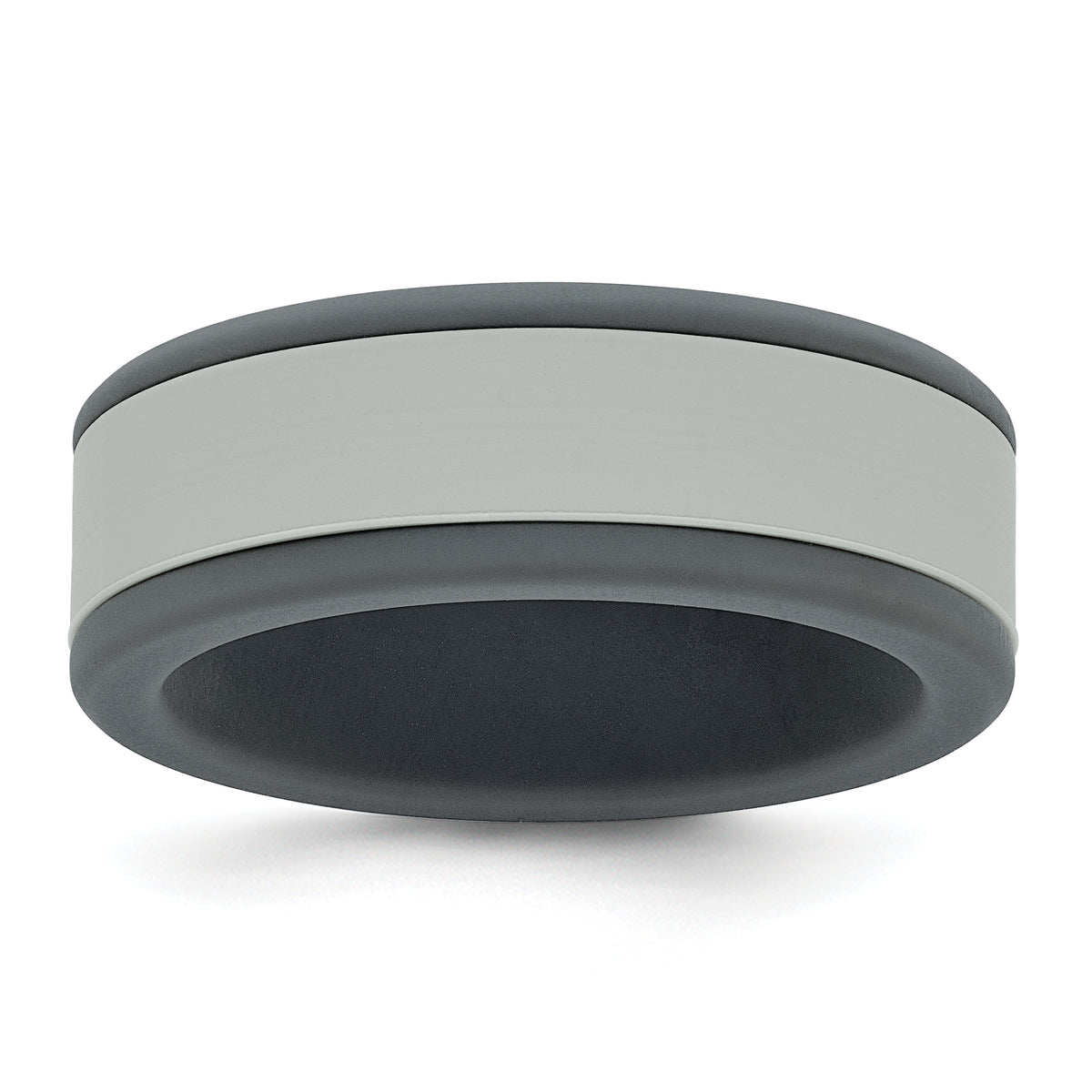 Silicone Grey with Removable Light Grey Center 8mm Band