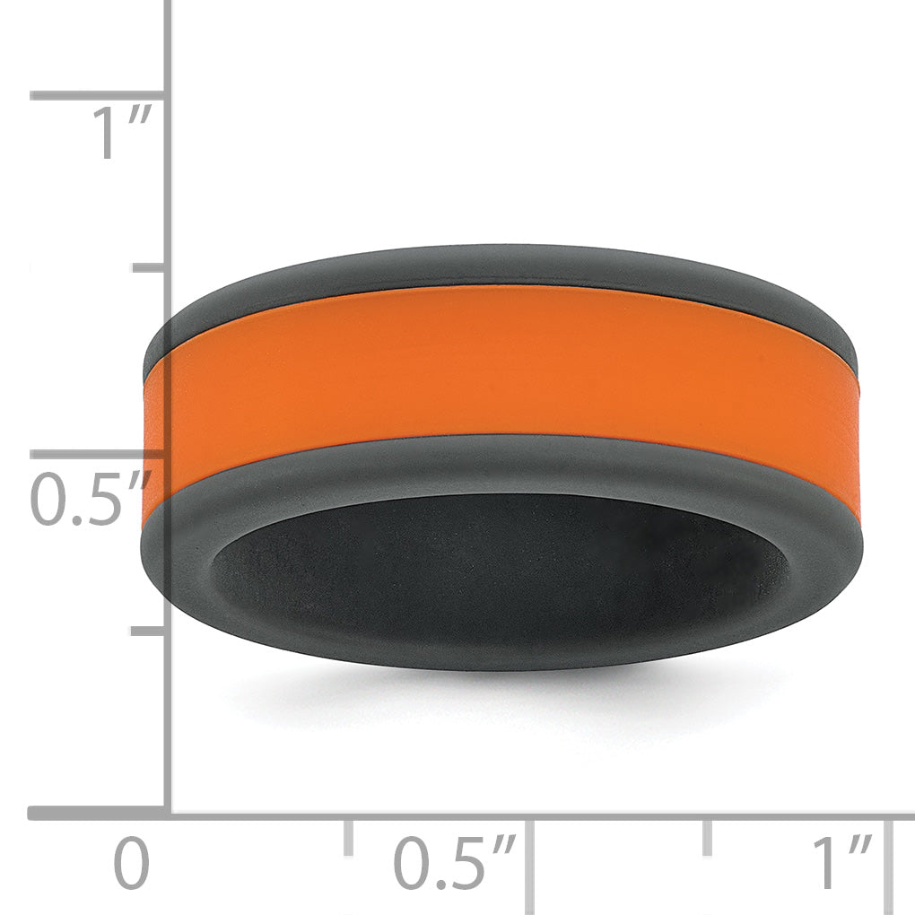 Silicone Grey with Removable Orange Center 8mm Band